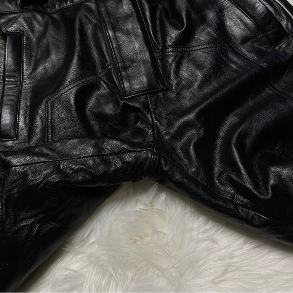 Polaris Pure Black Leather Insulated Snowmobile Pants - Picture 9 of 11